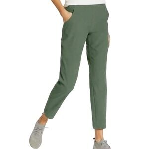Eddie Bauer NEW Women L Green Traveler Hiking Gorpcore Minimalist Ankle Pants